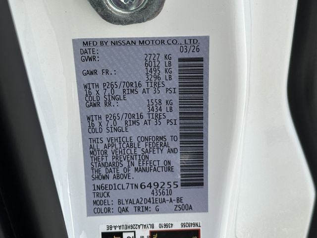 2026 Nissan Frontier S