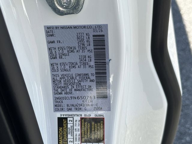 2026 Nissan Frontier S