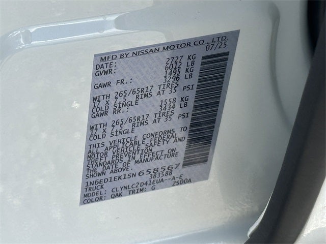 2025 Nissan Frontier SV