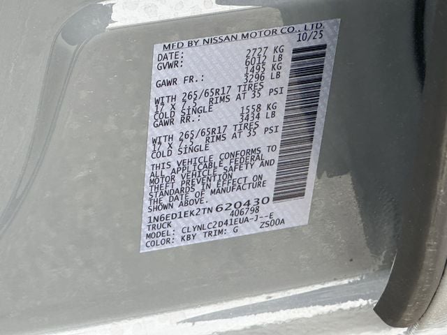 2026 Nissan Frontier SV