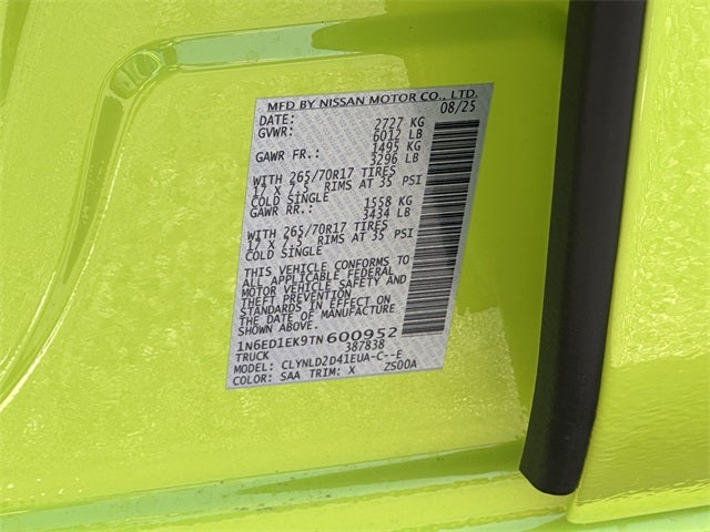 2026 Nissan Frontier PRO-4X PROJECT Z1