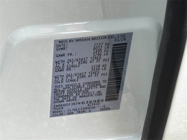 2026 Nissan Frontier SV