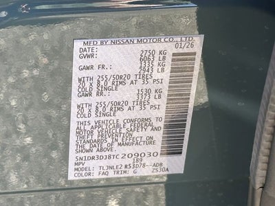 2026 Nissan Pathfinder Platinum