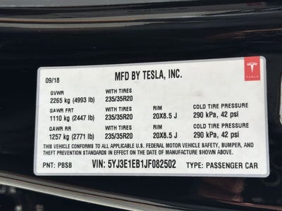 2018 Tesla Model 3 Long Range