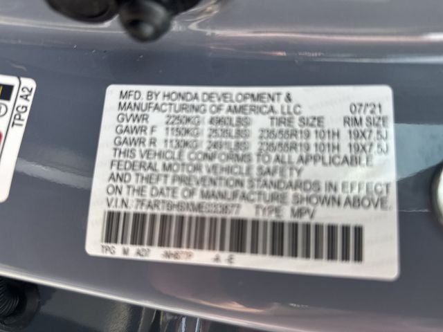 2021 Honda CR-V Hybrid Touring